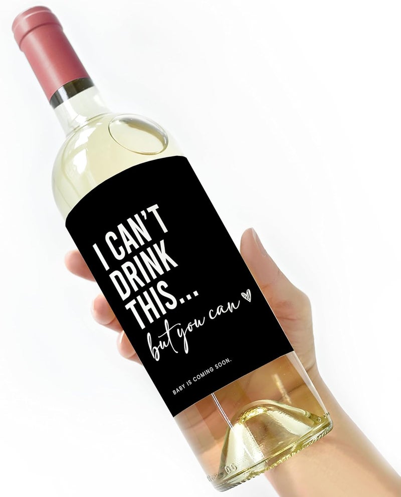 Mlle Label Pregnancy Announcement Wine Labels - Baby Coming Soon Announcement for Partner, Parents, Grand Parents, Auntie, Cousin & Friends - Alternative to Card - Baby Reveal Wine Label (Pack of 2) - Image 5